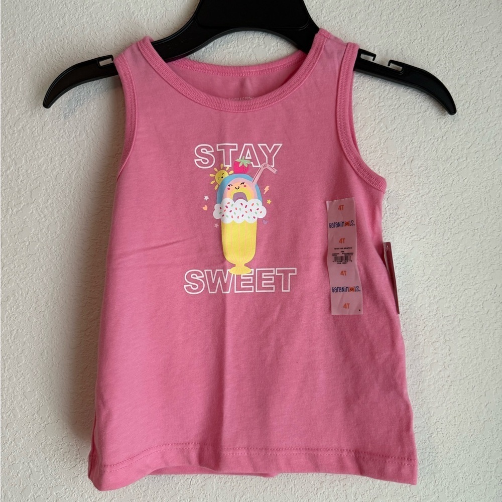 Garanimals Pink 'Stay Sweet' Kids Tank Top size 4T-NWT
